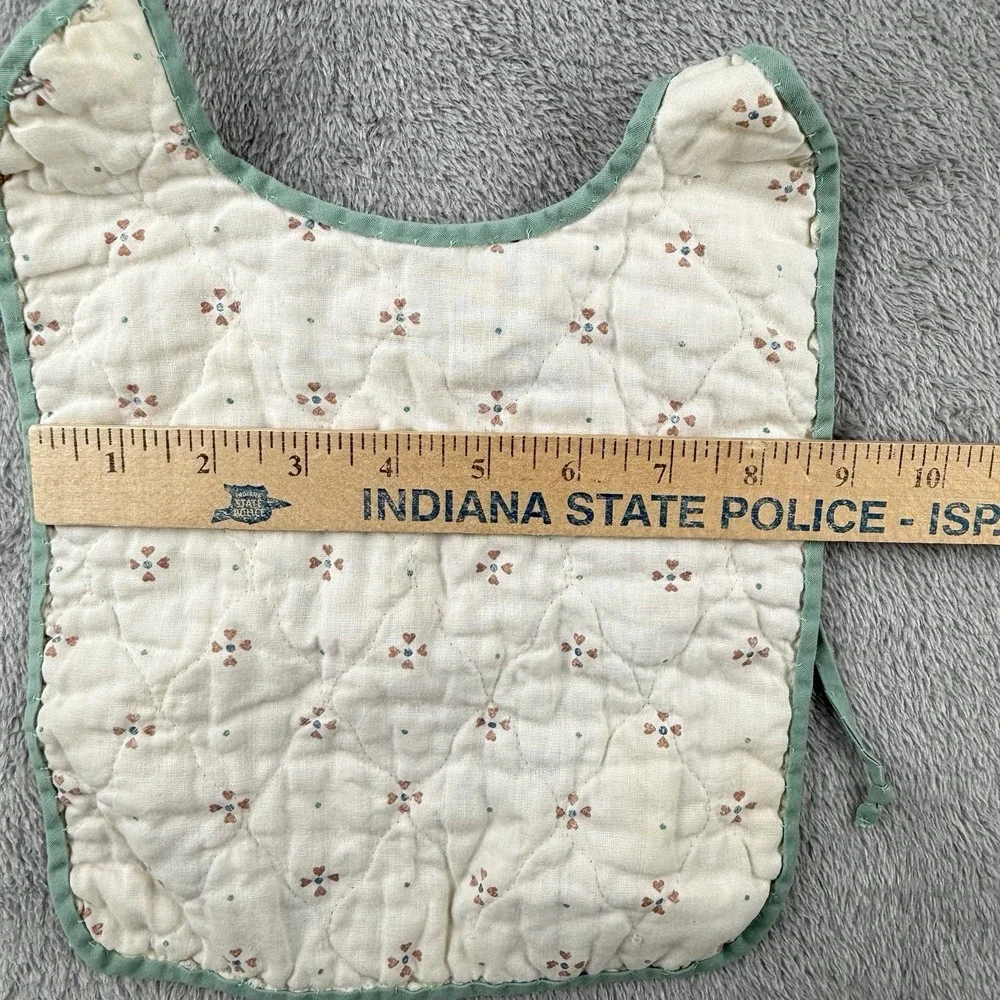 Vintage‎ 1980s Primitive Quilted Bib Clowns Baby Shower Gift Feeding